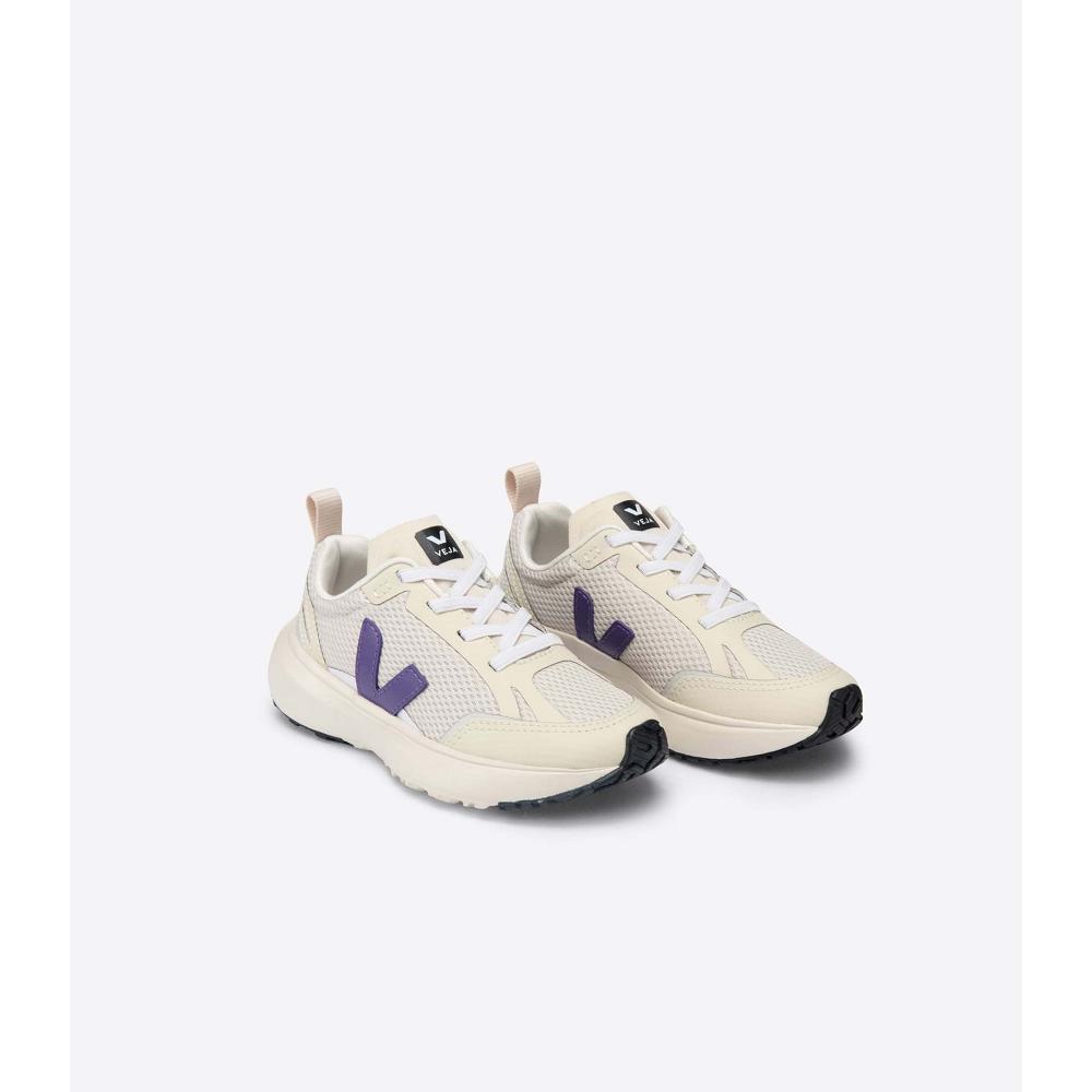 Beige/Purple Kids' Veja CANARY ELASTIC LACE Shoes | AU 769BEX